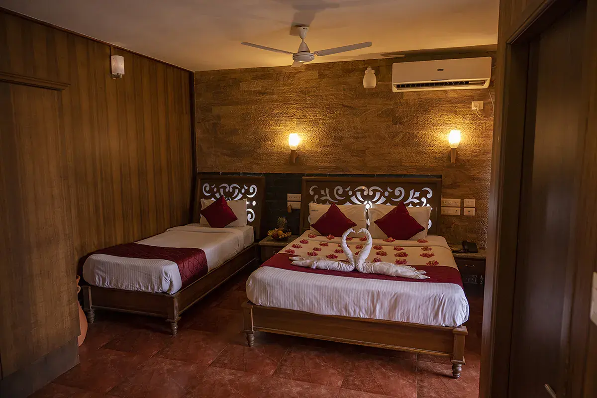 Super Deluxe Room set up with an extra bed